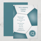 viering van blauwgroen voetbal voor meisjes kaart (Voorkant / Achterkant)