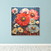 viering van bloemrijk leven anemoonroosjes canvas afdruk (Insitu (Houten vloer))