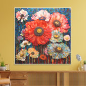 viering van bloemrijk leven anemoonroosjes canvas afdruk (Insitu (Woonkamer))