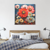 viering van bloemrijk leven anemoonroosjes canvas afdruk (Insitu (Slaapkamer))