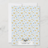 Viering van Chanoeka Gold Flowers & Navy Blue Kaart (Achterkant)