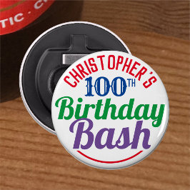 Viering van de 100e verjaardag van de geboorte button flesopener