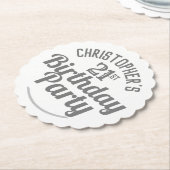 Viering van de 21e verjaardag Drinken Mat Kartonnen Onderzetters (Gekanteld)