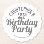 Viering van de 21e verjaardag Drinken Mat Kartonnen Onderzetters (Voorkant)