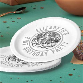 Viering van de 21e verjaardag van de 21e verjaarda papieren bordje