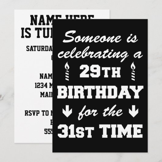 Viering van de 29e verjaardag van de 31e deeltijdu kaart (Voorkant / Achterkant)