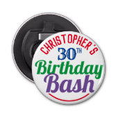 Viering van de 30e verjaardag van de 30e verjaarda button flesopener (Voorkant)