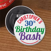 Viering van de 30e verjaardag van de 30e verjaarda button flesopener