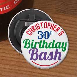 Viering van de 30e verjaardag van de 30e verjaarda button flesopener