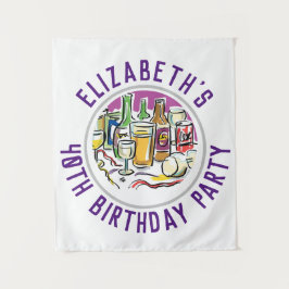 Viering van de 40e verjaardag van de bosbouw wandkleed