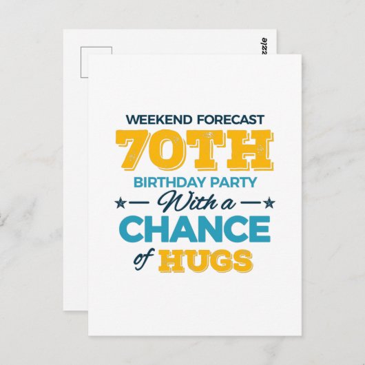 viering van de 70e verjaardag briefkaart (Voorkant / Achterkant)