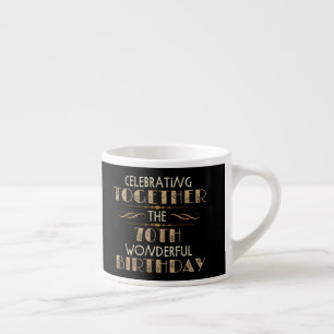 viering van de 70e verjaardag espresso kop