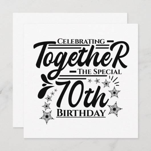 viering van de 70e verjaardag kaart (Voorkant / Achterkant)