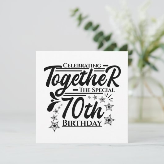 viering van de 70e verjaardag kaart (Staand voorkant)