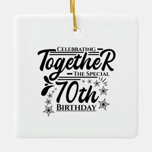 viering van de 70e verjaardag keramisch ornament (Voorkant)