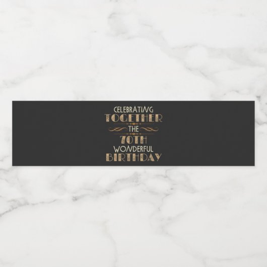 viering van de 70e verjaardag waterfles etiket (Enkel label)