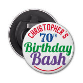 Viering van de 70ste verjaardag van de geboorte button flesopener (Voorkant)