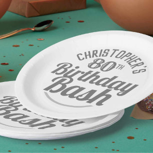 Viering van de 80e verjaardag van Borden van dagpa Papieren Bordje