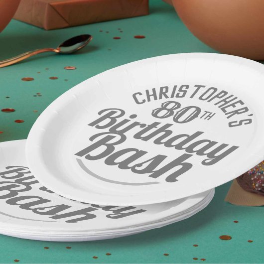 Viering van de 80e verjaardag van Borden van dagpa Papieren Bordje