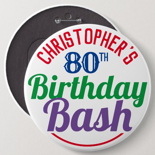 Viering van de 80ste verjaardag van de Button van (Voorkant /achterkant)