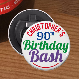 Viering van de 90e verjaardag van de geboorte button flesopener