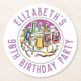 Viering van de 90e verjaardag van de geboorte ronde kartonnen onderzetter