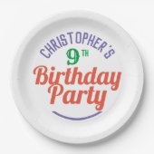 Viering van de 9e verjaardag van de Borden op jaar Papieren Bordje (Voorkant)