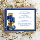 Viering van de begrafenis Memorial Blue Candle Kaart