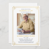 Viering van de begrafenis van de begrafenis Gold W Kaart (Voorkant / Achterkant)