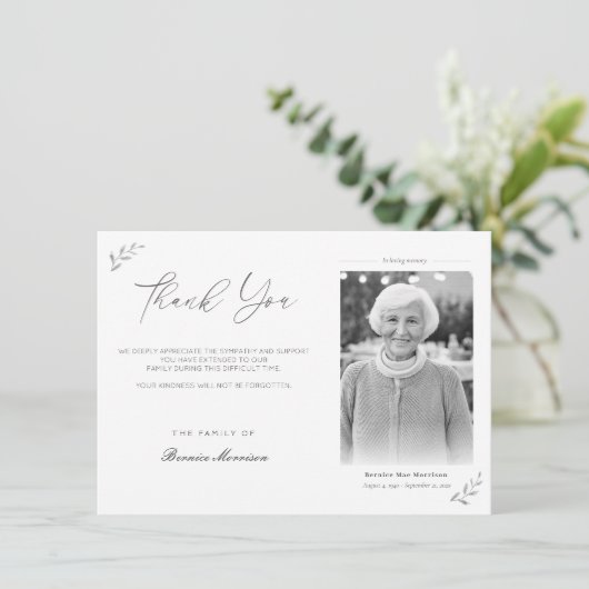 Viering van de begrafenis van de begrafenis Memori Bedankkaart (Staand voorkant)