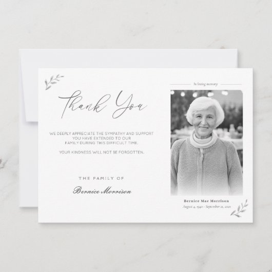 Viering van de begrafenis van de begrafenis Memori Bedankkaart (Voorkant)