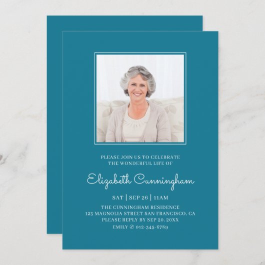 Viering van de begrafenis van de begrafenis Memori Kaart (Voorkant / Achterkant)