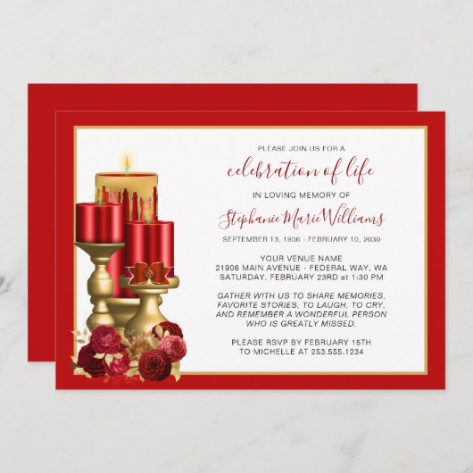 Viering van de begrafenis van de begrafenis Memori Kaart (Voorkant / Achterkant)