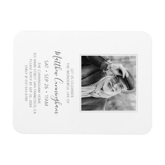 Viering van de begrafenis van de begrafenis Memori Magneet (Horizontaal)