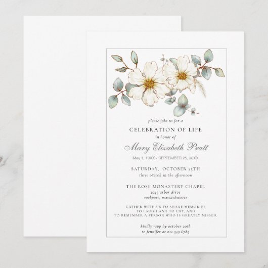 Viering van de begrafenis van de begrafenis van de kaart (Voorkant / Achterkant)