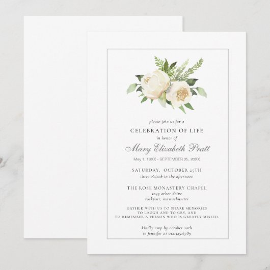 Viering van de begrafenis van de begrafenis van de kaart (Voorkant / Achterkant)