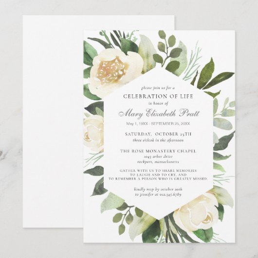 Viering van de begrafenis van de begrafenis van de kaart (Voorkant / Achterkant)