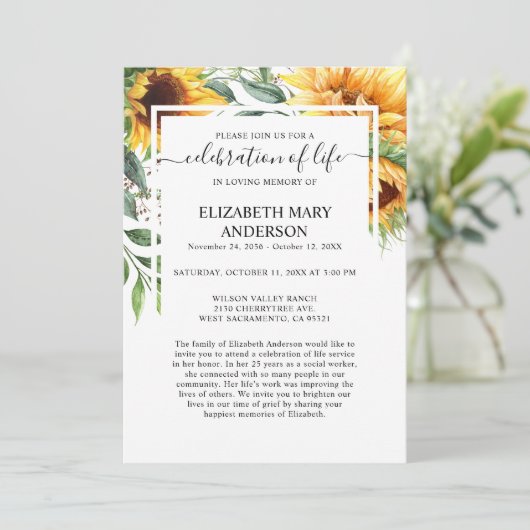 Viering van de begrafenis van de begrafenis van de kaart (Staand voorkant)