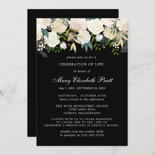 Viering van de begrafenis van de begrafenis van de kaart (Voorkant / Achterkant)