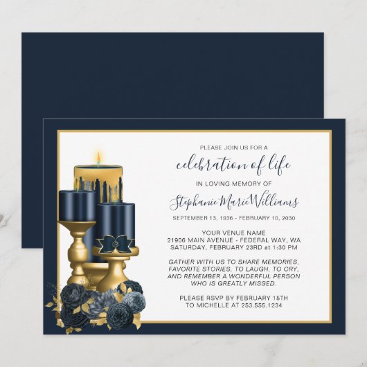 Viering van de begrafenis van de begrafenis van de kaart (Voorkant / Achterkant)