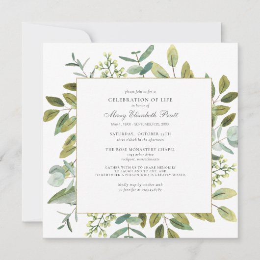 Viering van de begrafenis van de begrafenis van de kaart (Voorkant)