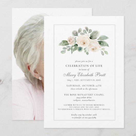 Viering van de begrafenis van de begrafenis van de kaart (Voorkant / Achterkant)