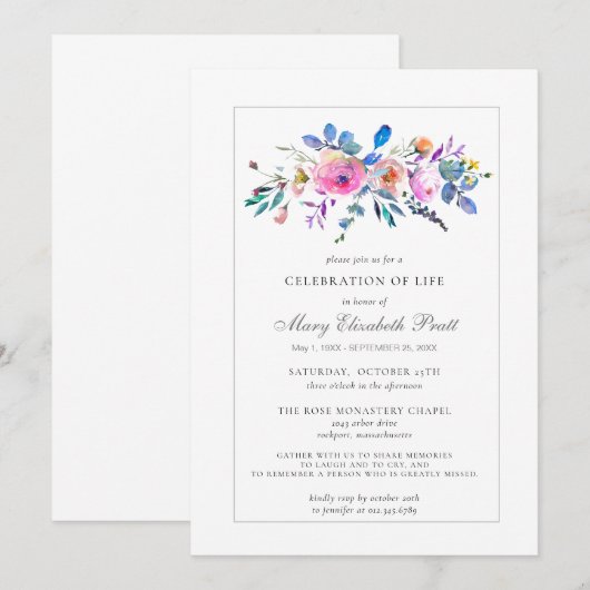 Viering van de begrafenis van de begrafenis van de kaart (Voorkant / Achterkant)