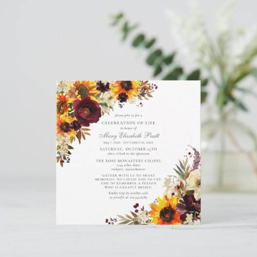 Viering van de begrafenis van de begrafenis van de kaart (Staand voorkant)