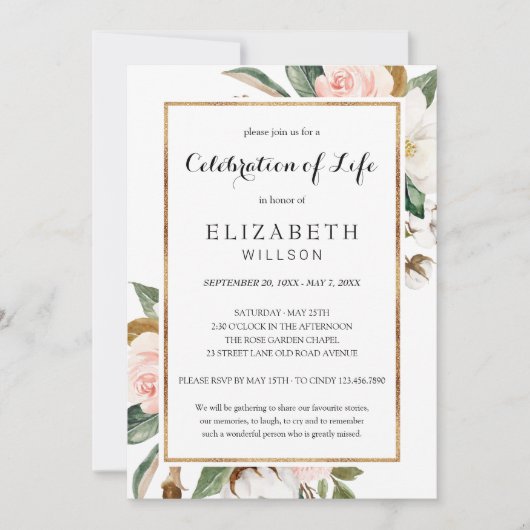 Viering van de begrafenis van de begrafenis van de kaart (Voorkant)