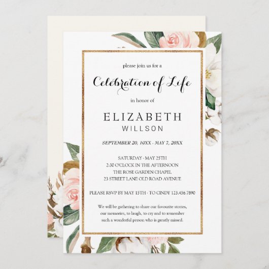 Viering van de begrafenis van de begrafenis van de kaart (Voorkant / Achterkant)