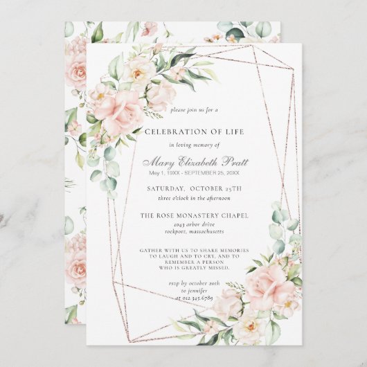 Viering van de begrafenis van de begrafenis van de kaart (Voorkant / Achterkant)