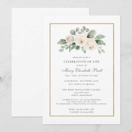 Viering van de begrafenis van de begrafenis van de kaart (Voorkant / Achterkant)