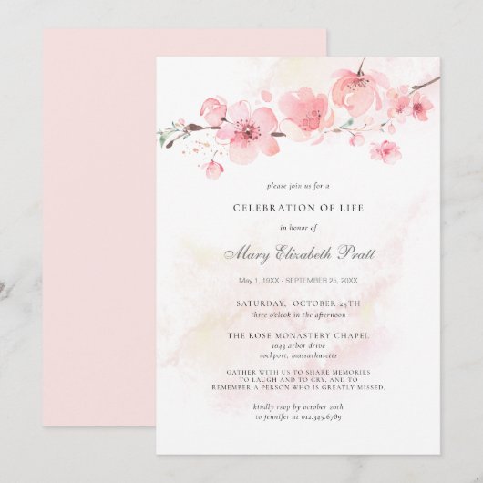 Viering van de begrafenis van de begrafenis van de kaart (Voorkant / Achterkant)