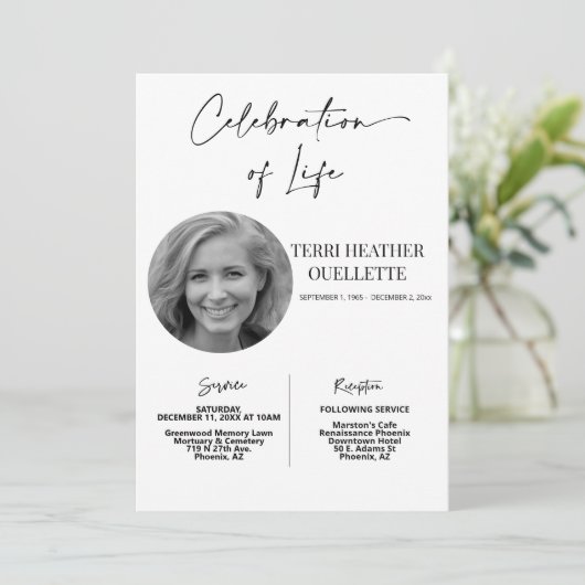 Viering van de begrafenis van de begrafenisherdenk kaart (Staand voorkant)